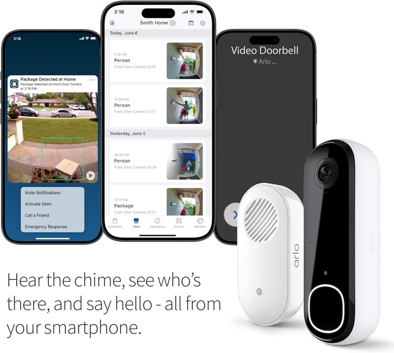 ARLO Video Doorbell 2K + Chime 2 (2nd Gen, Latest Release), Wireless or Wired Option, 2-Way Audio, Night Vision, Head to Toe View, Package Detection, Person & Vehicle Recognition, 1-Month Secure Plan - Image 3